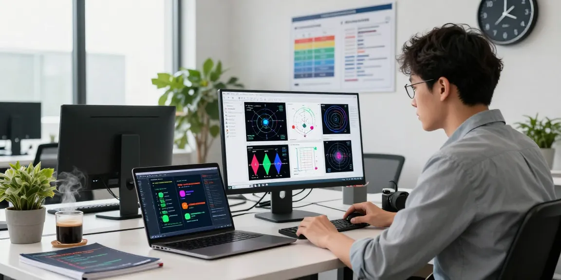A person using an AI detector tool in a modern tech workspace analyzing images for AI generation.