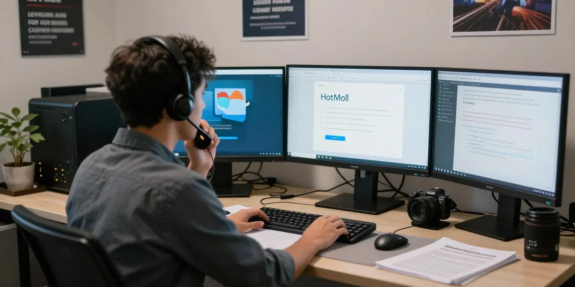 Telus-Technical-Support agent assisting customers with email issues in a modern office.