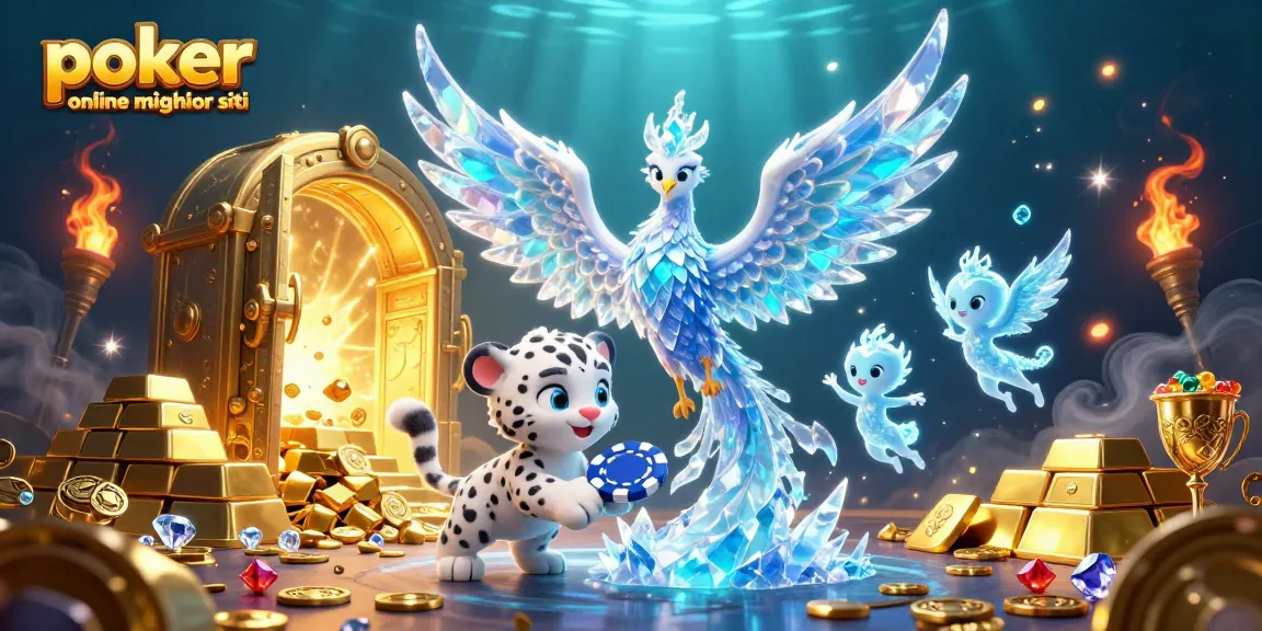 Gioca a poker online nei migliori siti con un'illustrazione 3D vibrante.