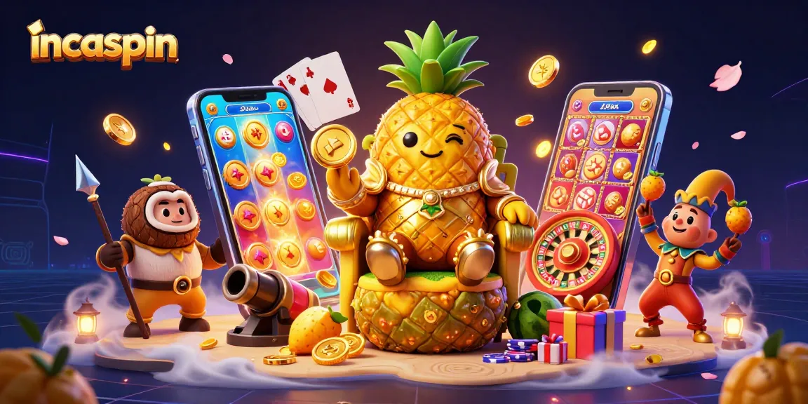 Experience the thrill of incaspin with the golden pineapple king and lively casino atmosphere.