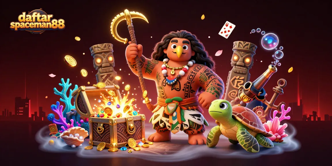 Engage with daftar spaceman88 at an exciting underwater treasure-themed casino scene.