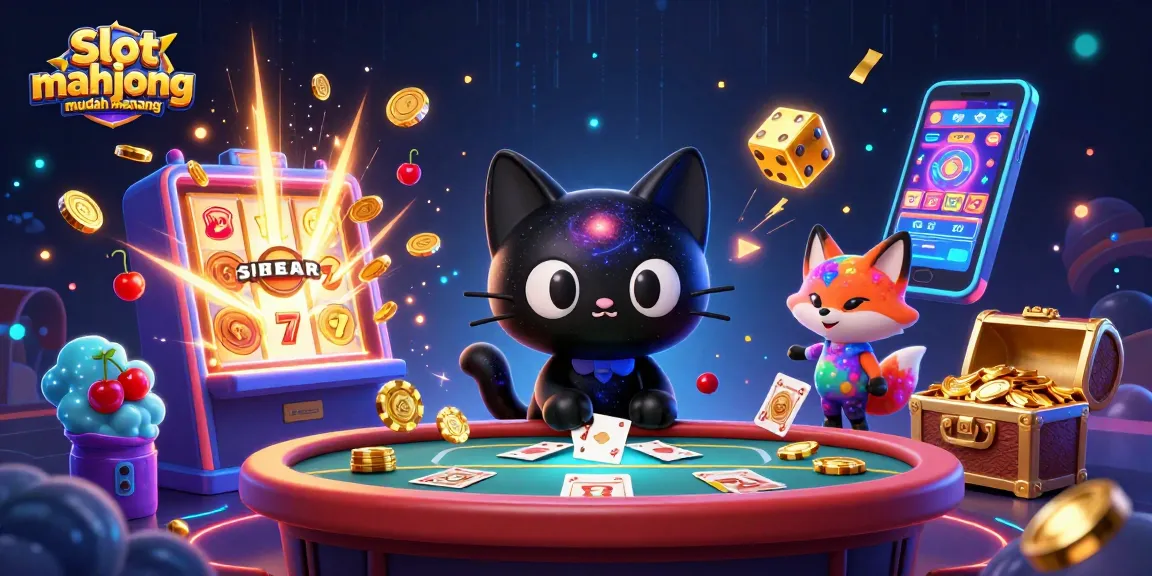 Experience Slot mahjong mudah menang with a cosmic casino scene featuring vibrant characters and jackpots.