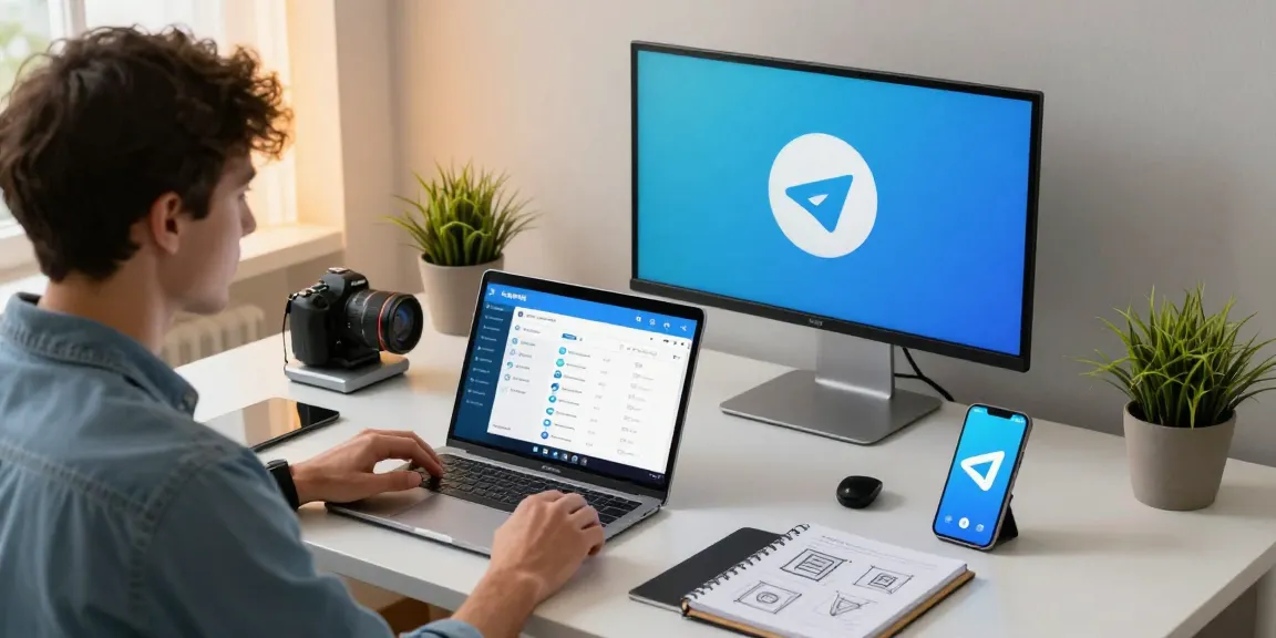 Using 纸飞机中文版 app in a modern home office, showcasing multiple devices and a productive atmosphere.