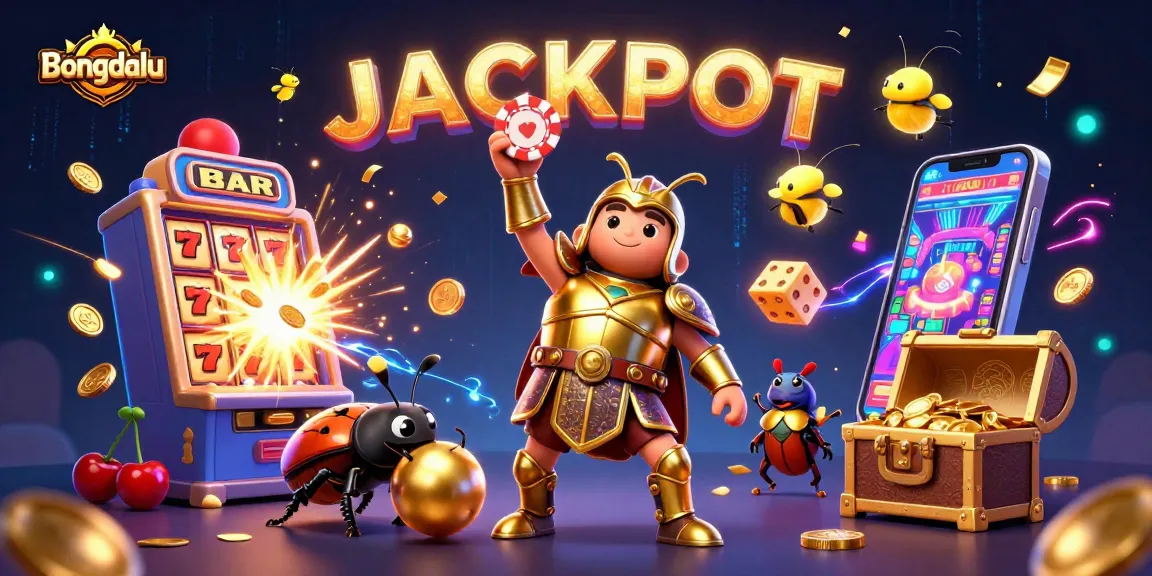 Bongdalu pays off with a victory scene featuring a gladiator beetle and dynamic casino elements.