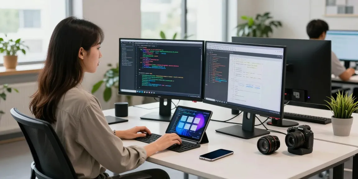 Dynamic software developer workspace showcasing raja328 alternatif coding practices in a bright, collaborative tech setting.