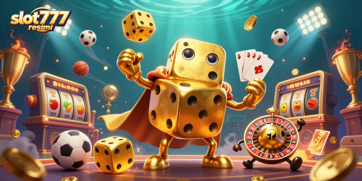 Experience thrilling wins with slot777 resmi in this vibrant 3D casino scene bursting with action.