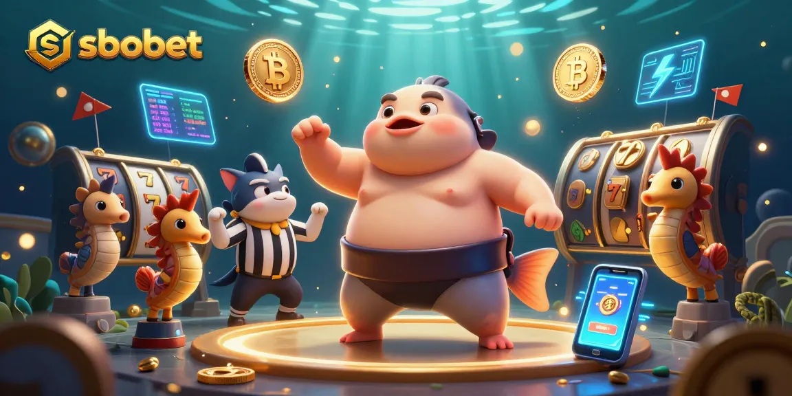 Bet on sbobet with 3D fugu and slot machine characters in an underwater casino