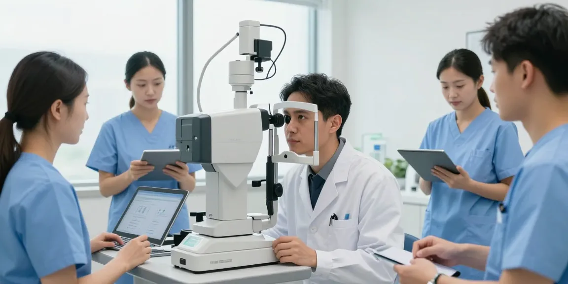Expert eye care specialists at SNU Eye Clinic using advanced technology for personalized treatments, promoting snuseoul.