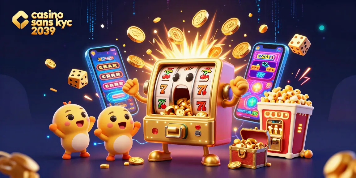 Déclenchement du jackpot avec casino sans kyc 2039 et machines à sous éclatantes de pièces d'or.