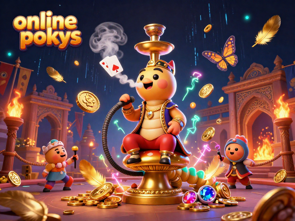 Experience the excitement of online pokies with this vibrant 3D illustration featuring a whimsical caterpillar master.