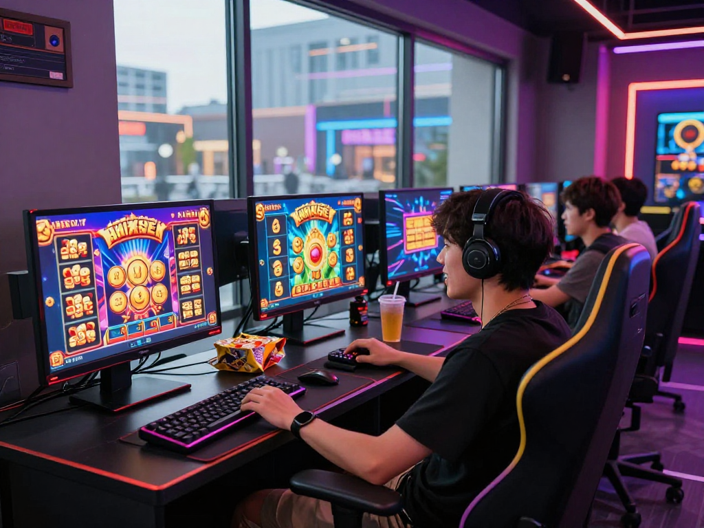 Exciting gaming scene illustrating daftar toto 4d with vibrant slot games and immersive environment.