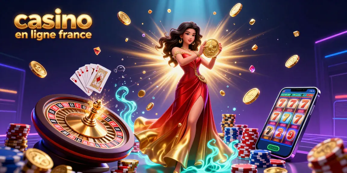 Vivez le luxe au casino en ligne France avec des pièces d'or et des éléments de jeu vibrants.