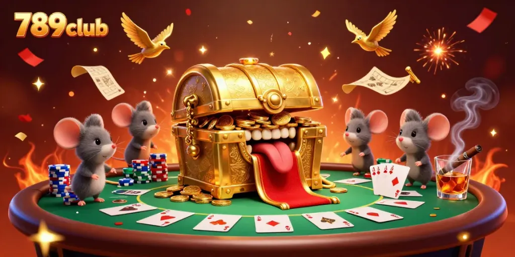 Play at 789club with exciting visuals of a treasure chest and poker-themed elements