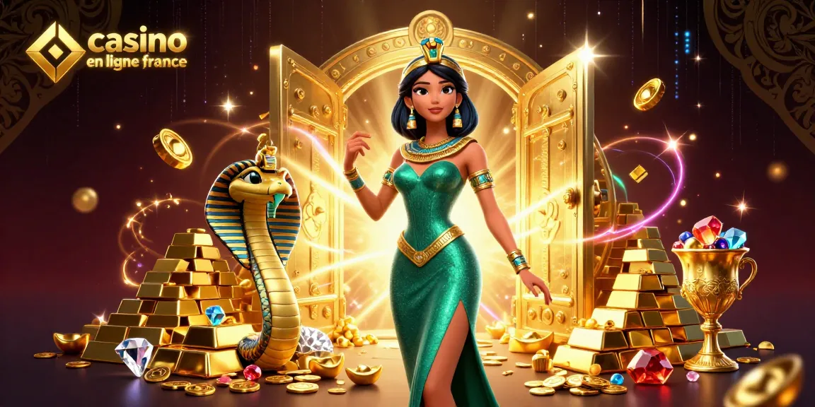 Participez à un casino en ligne France avec une femme 3D envoûtante au milieu de trésors et d'énergie vibrante.