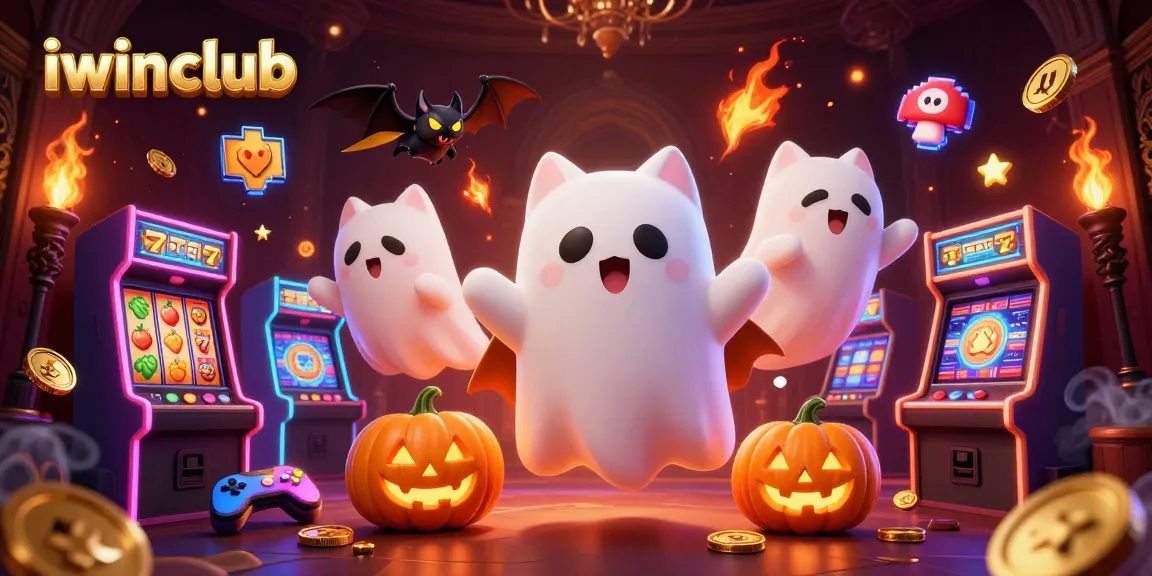 Experience thrilling wins with iwinclub's vivid 3D casino ghost cat and gaming elements.