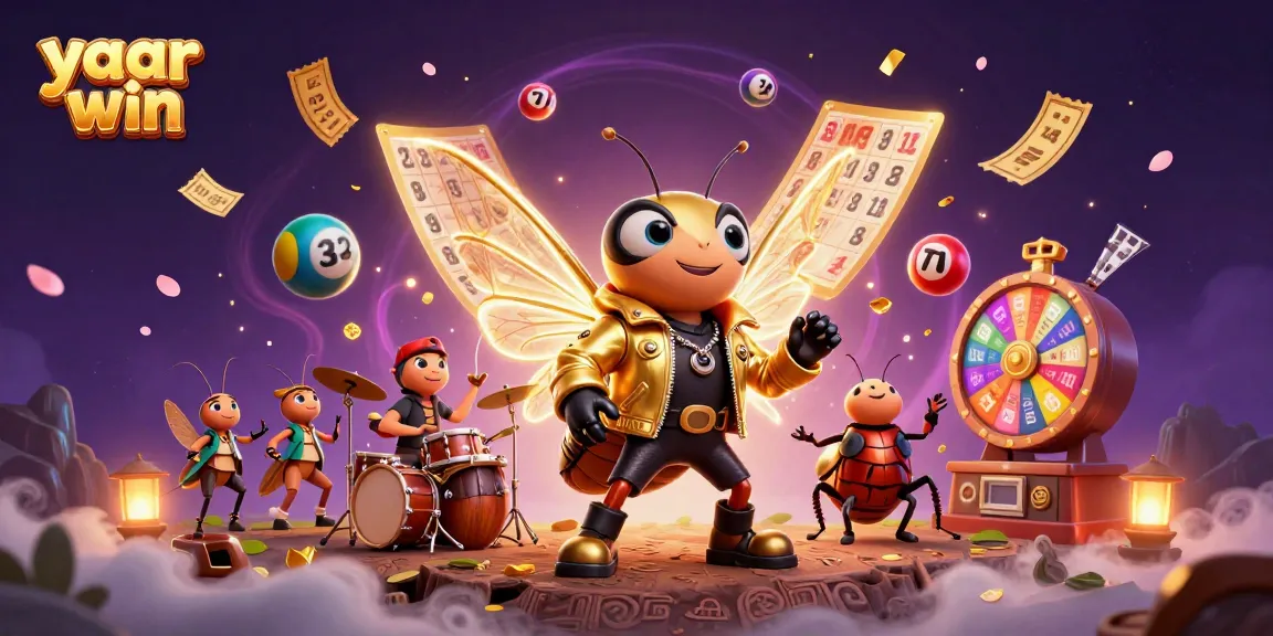 Experience yaar win with an energetic scene featuring lottery and bingo elements in a vibrant casino atmosphere.