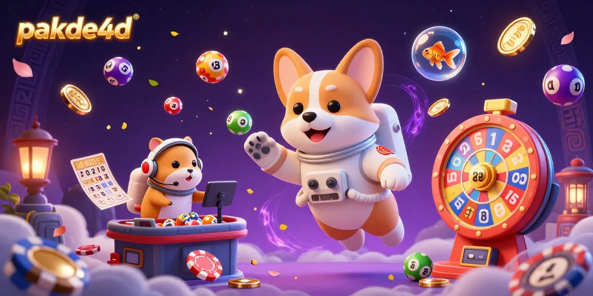 Experience the thrill of pakde4d with a playful astronaut corgi floating in a casino full of vibrant gaming elements.