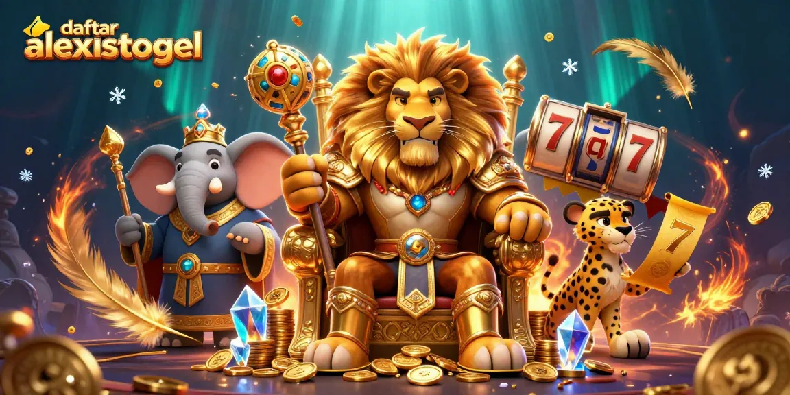 Engage with daftar alexistogel in a vibrant and dynamic casino environment featuring exciting slot games and majestic characters.