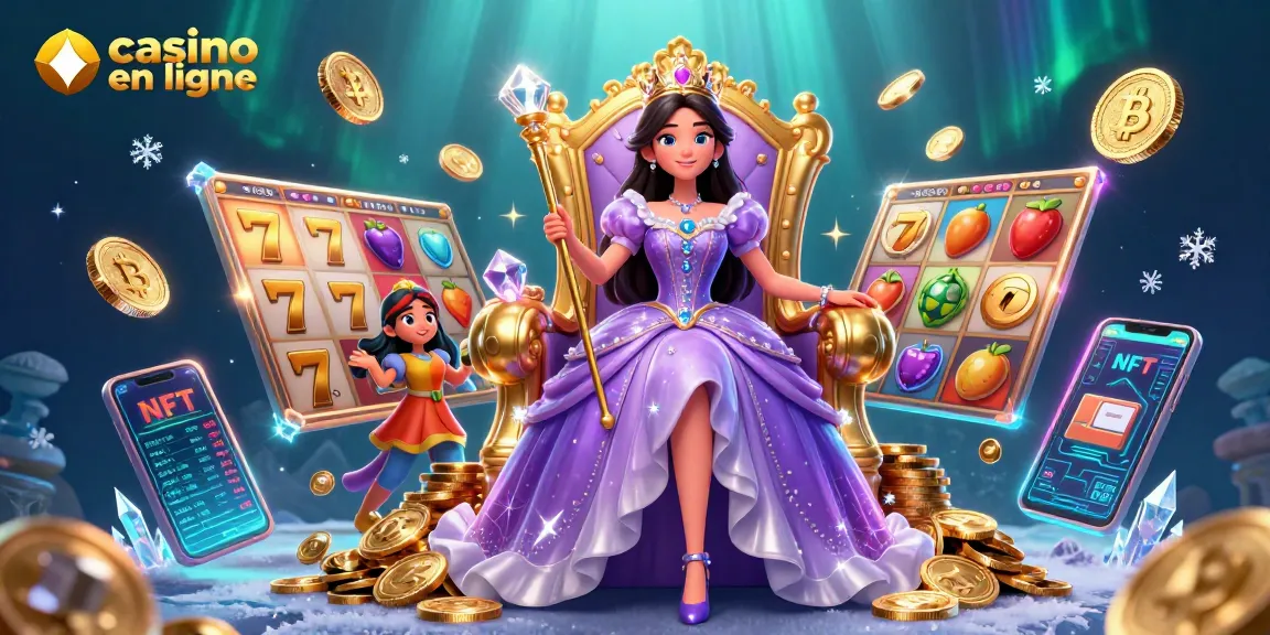 Découvrez l'excitation du casino en ligne avec des rouleaux de machines à sous animés et une aura royale entourant un personnage majestueux.