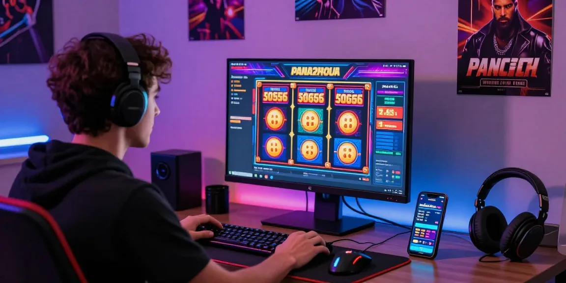 Engaging bandar slot gaming scene with colorful graphics and immersive setup.