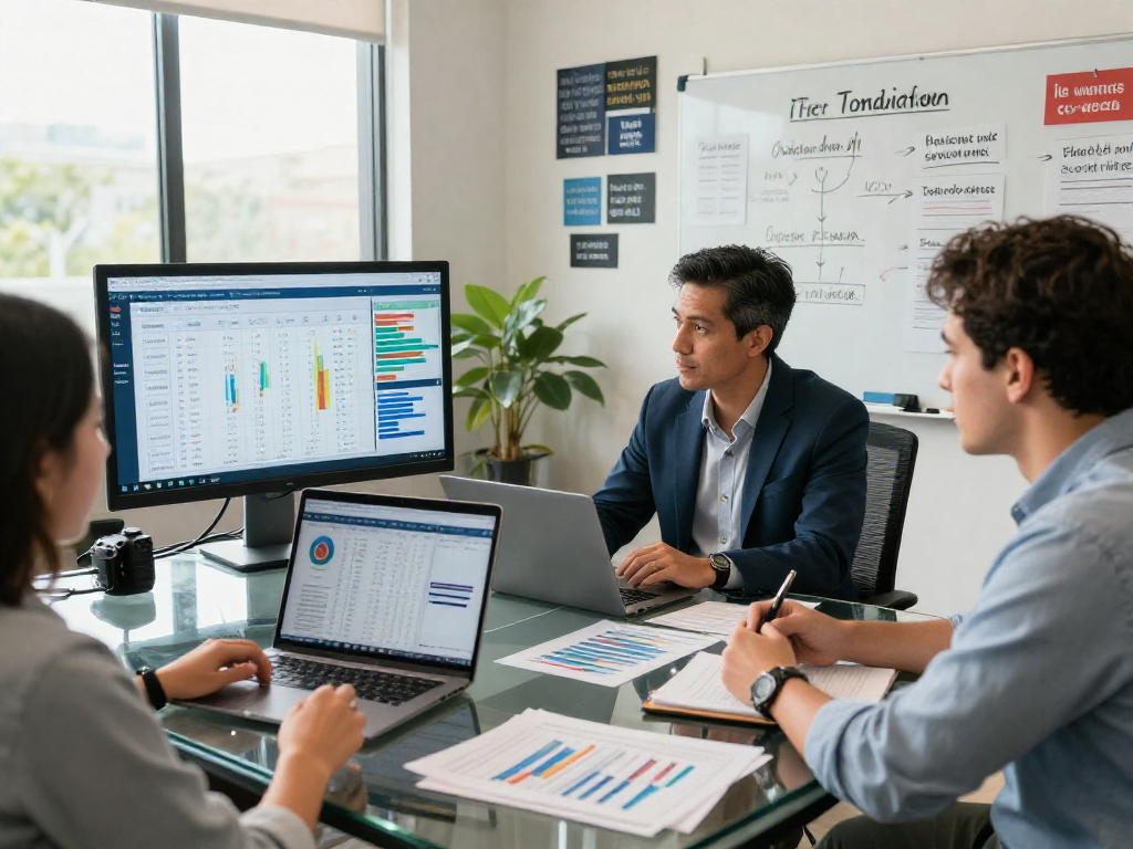 Enhancing online reputation management for candidates strategy session in a modern office.