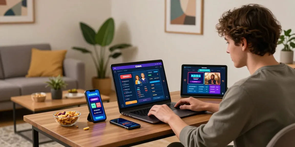 Engaging user enjoying safe 토토사이트 in a cozy home setting with laptop and snacks.