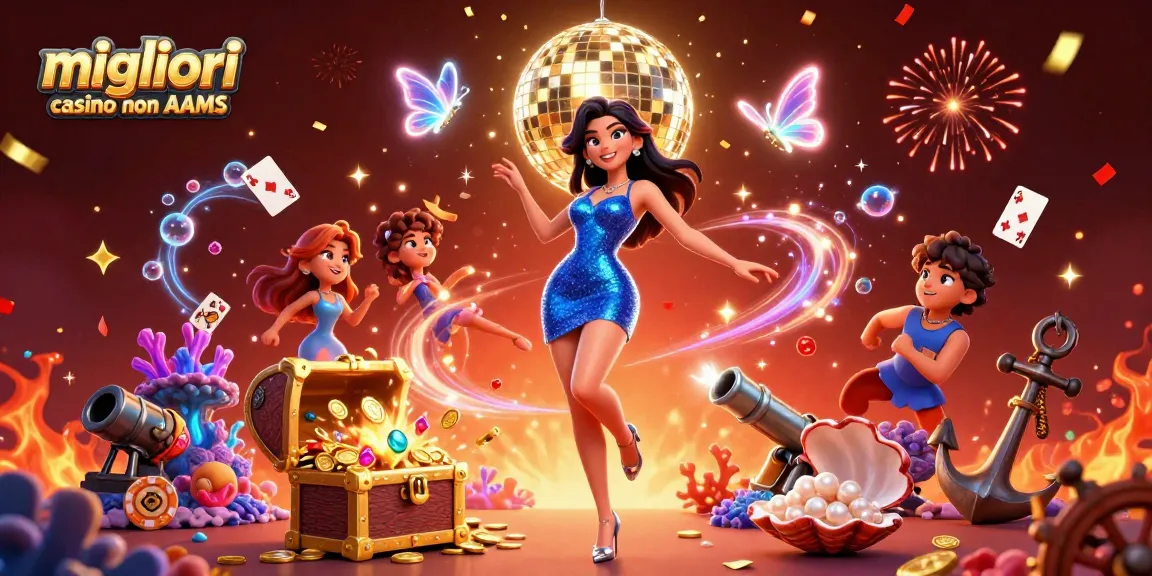 Immergiti nel fantastico mondo dei migliori casino non AAMS con personaggi vivaci e decorazioni a tema casinò.