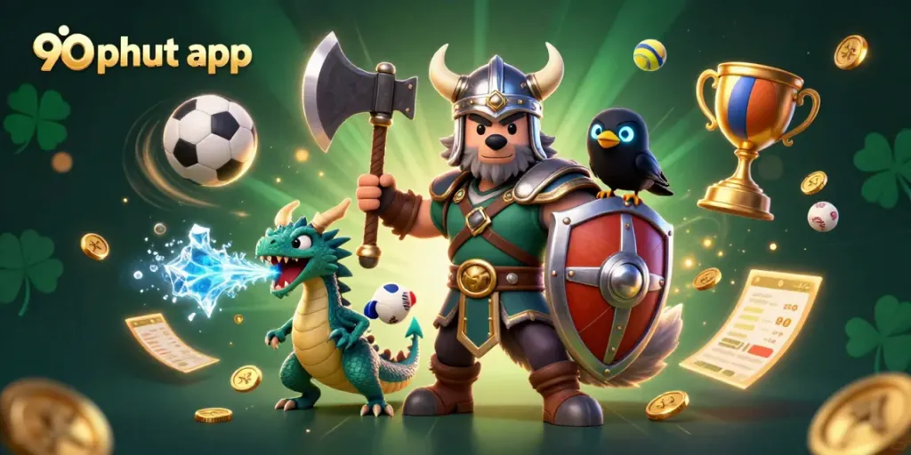 Experience thrilling gameplay with the 90phut app, featuring sports elements and dynamic characters.