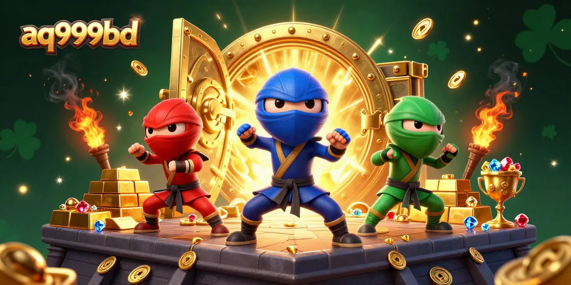 Engage with winning strategies at aq999bd, featuring a vibrant 3D ninja chameleon scene in a dynamic casino setting.