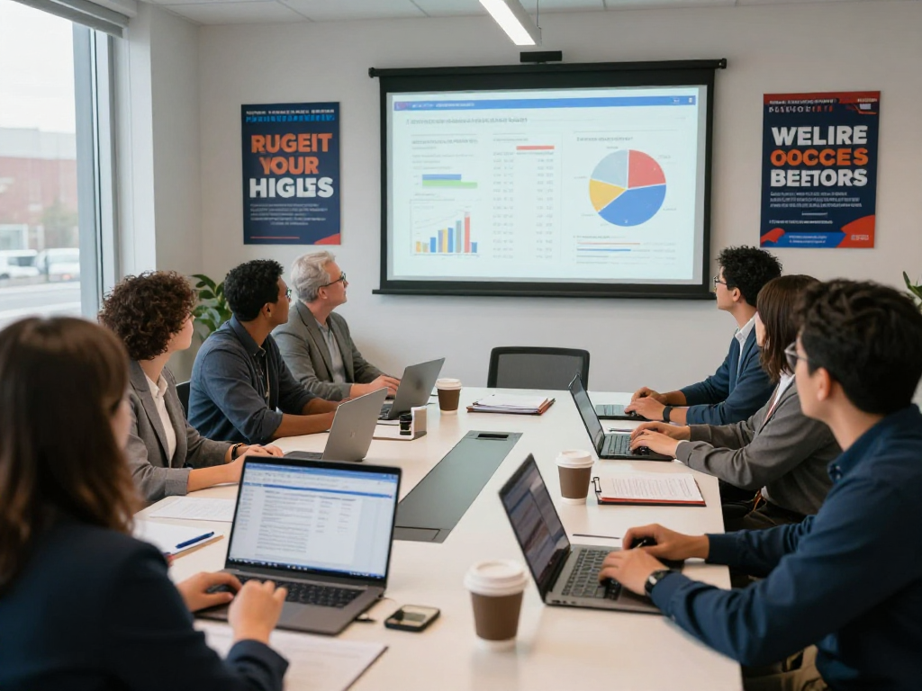 Campaign meeting discussing Hulu political ads data and strategies for effective outreach.