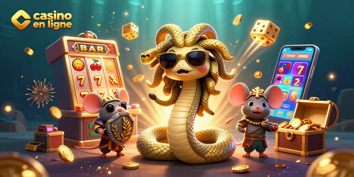 Découvrez le casino en ligne avec Medusa et un guerrier souris entourés de jeux éblouissants.