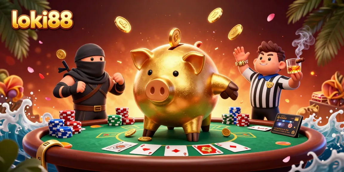 Engage in exciting gambling action with loki88 at a colorful poker scene featuring dynamic characters.
