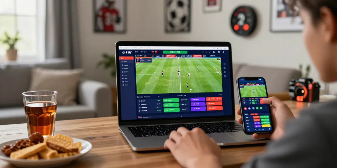 Interactive sportsbook setup showcasing Link Alternatif Bola88 with real-time odds and user engagement.