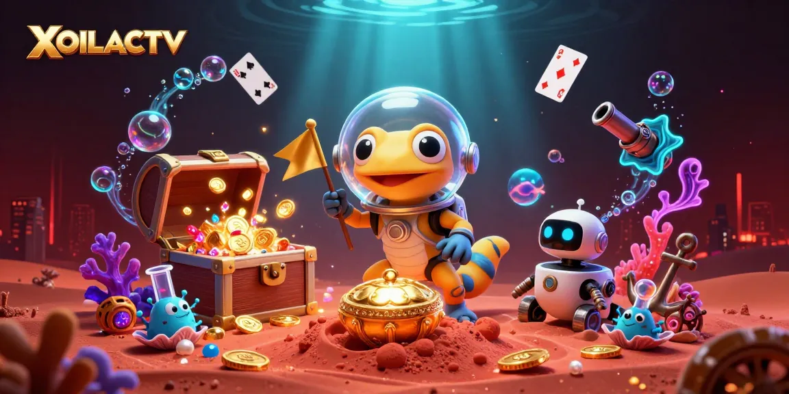 Experience thrilling gambling adventures at XOILACTV with vibrant alien casino imagery and playful characters.