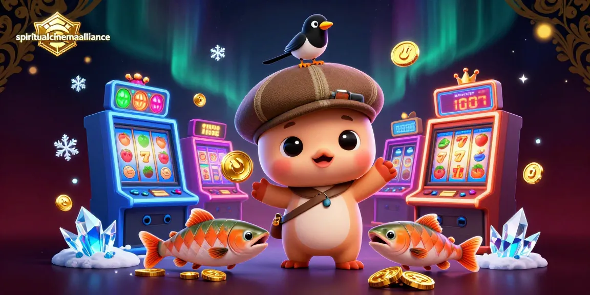 Spin for wins with spiritualcinemaalliance as playful characters enjoy slot games filled with vibrant casino gold.