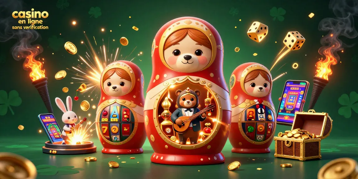 Jouer dans un casino en ligne sans vérification avec la chance des ours de Matryoshka et l'explosion de jackpots.