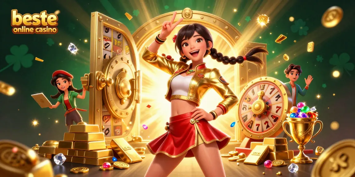 Enjoy the vibrant world of beste online casino with thrilling slot reels and dynamic gaming scenes.