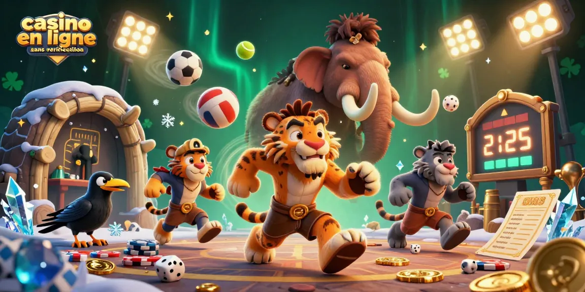 Jouer sur un casino en ligne sans vérification avec des personnages colorés et des éléments de jeu animés.