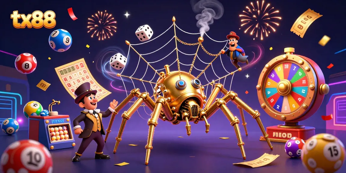 Experience the excitement of tx88 with a vibrant 3D steampunk casino illustration.