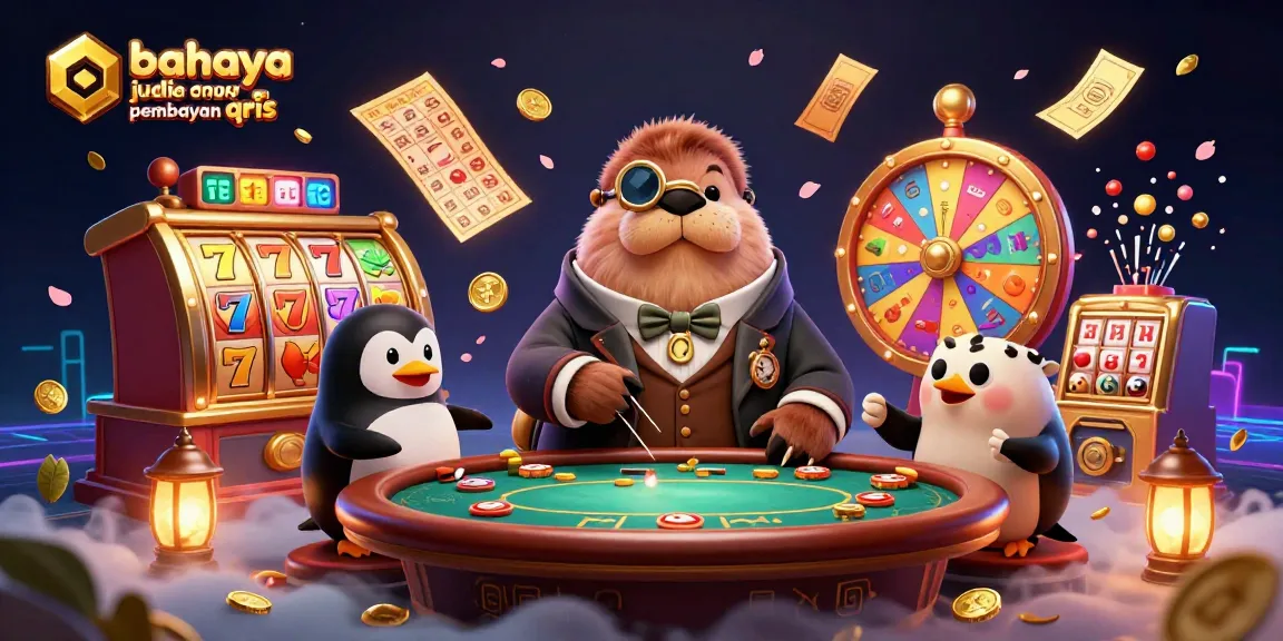Experience the dangers of online gambling with QRIS payments through this dynamic casino scene.
