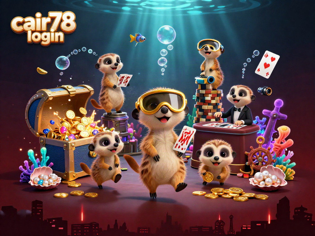 Memainkan cair78 login dengan karakter meerkat dalam kasino bawah laut penuh harta.