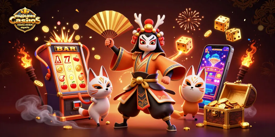 Descubre los mejores casinos online en España con esta ilustración llena de acción y diversión.