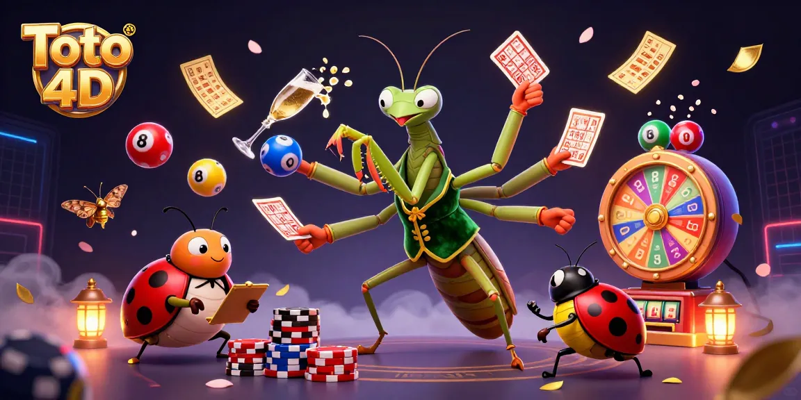 Engage with thrilling Toto 4D lottery action in a vibrant casino scene filled with colorful balls and dynamic elements.
