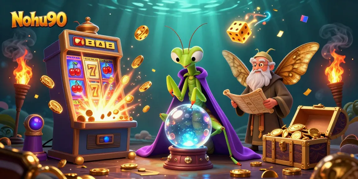 Nohu90 slots and jackpot explosion captured dynamically in vibrant 3D illustration