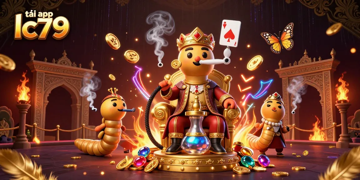 Chơi game tại tải app lc79 với những biểu tượng poker sống động và không gian ảo tưởng đầy màu sắc.