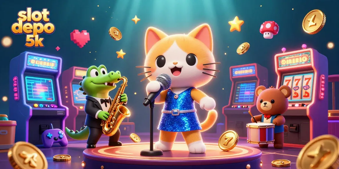 Engage with slot depo 5k visual featuring vibrant casino characters and colorful gaming elements.