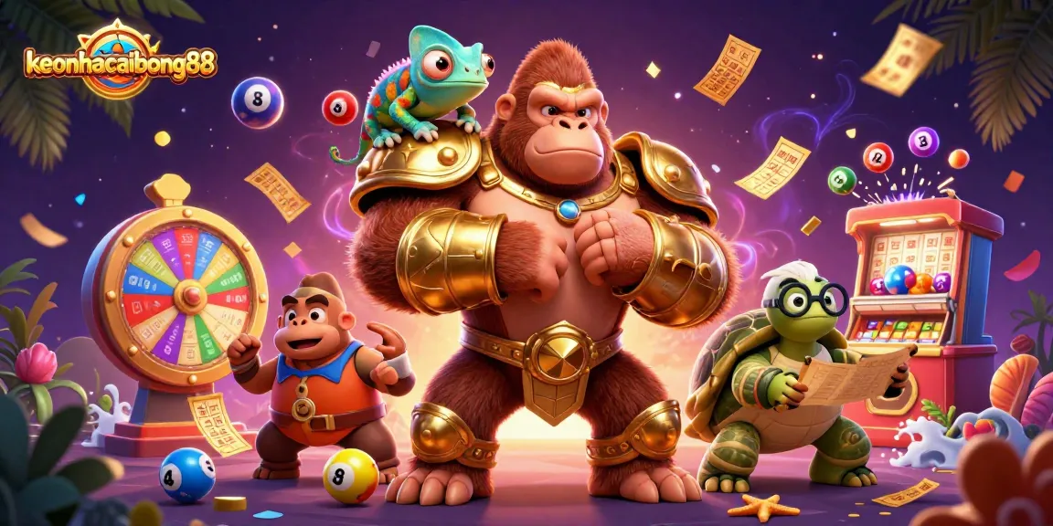 Experience keonhacaibong88 with an energetic casino scene featuring lively characters and engaging gambling elements.
