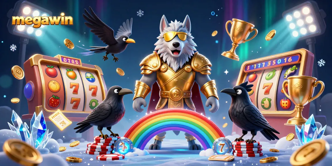 Experience a megawin with Odin and ravens amidst colorful casino elements!