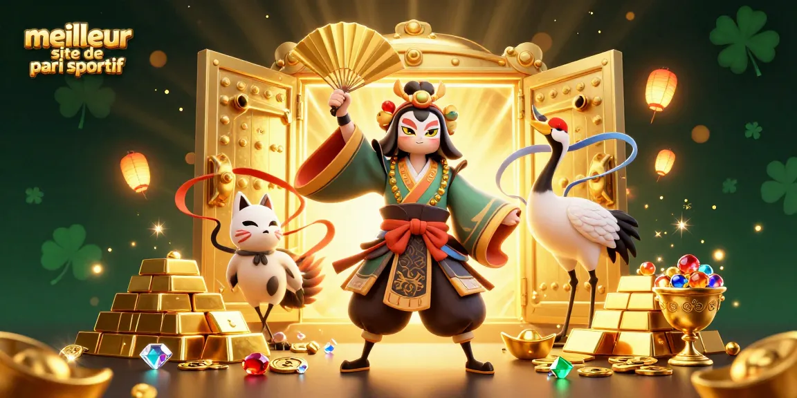 Pariez sur le meilleur site de pari sportif, découvrez des personnages de jeu entre lumières dorées.